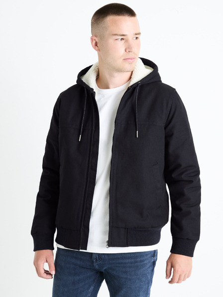 Celio Temno modra moška jakna iz umetnega krzna Celio Fuhoodie