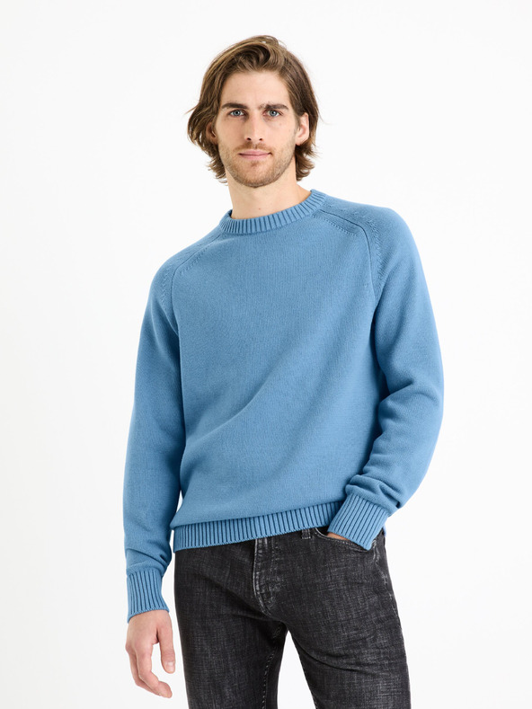 Celio Modri moški osnovni pulover Celio Febasic