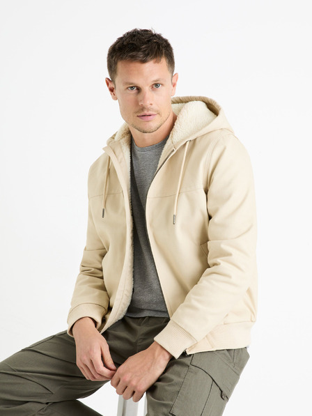 Celio Kremasta moška jakna iz umetnega krzna Celio Fuhoodie