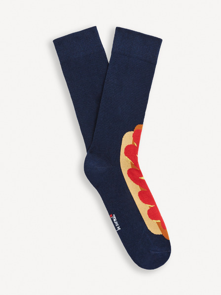 Celio Temno modre moške nogavice Celio Hot Dog z vzorcem