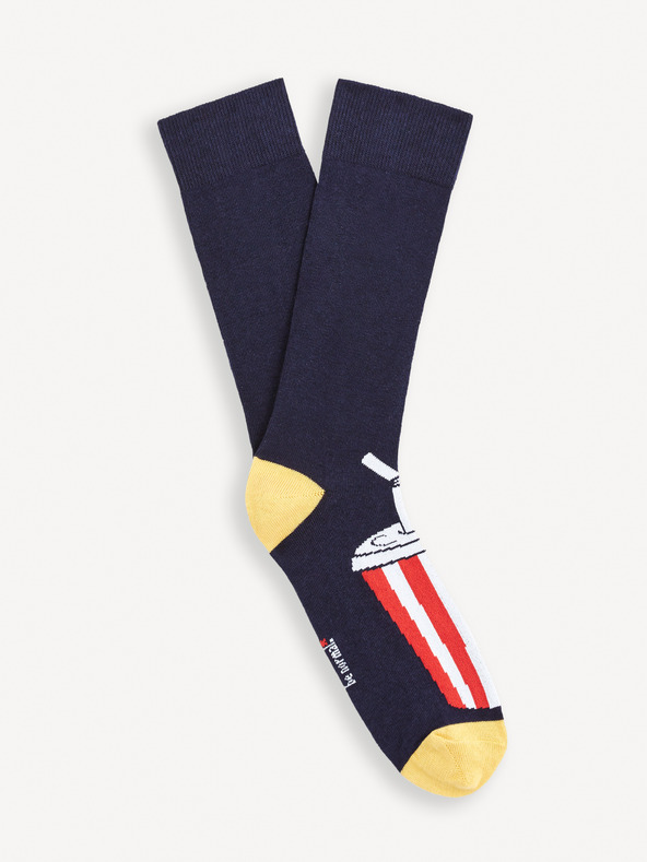 Celio Temno modre moške nogavice Celio Soda z vzorcem