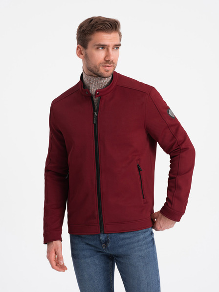Ombre Clothing Moška bordo lahka jakna Ombre Clothing BIKER
