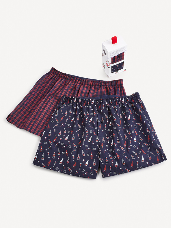 Celio Komplet dvobarvnih moških kratkih hlač v darilnem paketu Celio