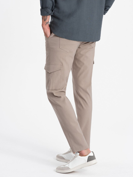 Ombre Clothing Bež Moške hlače Cargo Ombre Oblačila