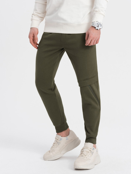 Ombre Clothing Temno zelene moške športne hlače Ombre oblačila