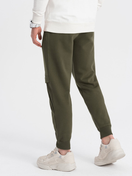 Ombre Clothing Temno zelene moške športne hlače Ombre oblačila