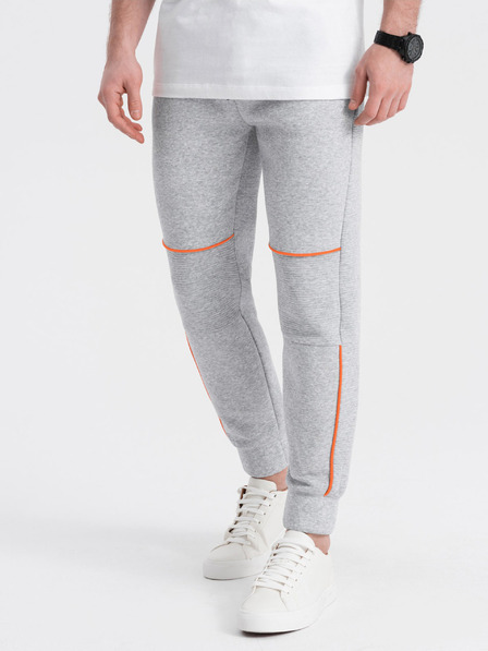 Ombre Clothing Svetlo sive moške hlače Ombre Clothing Osnovne hlače