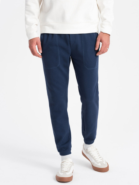 Ombre Clothing Temno modre moške hlače Ombre Clothing CARROT
