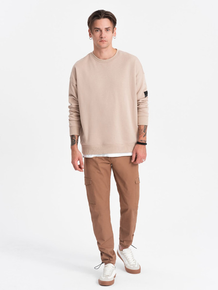 Ombre Clothing Rjave moške hlače Cargo Ombre oblačila