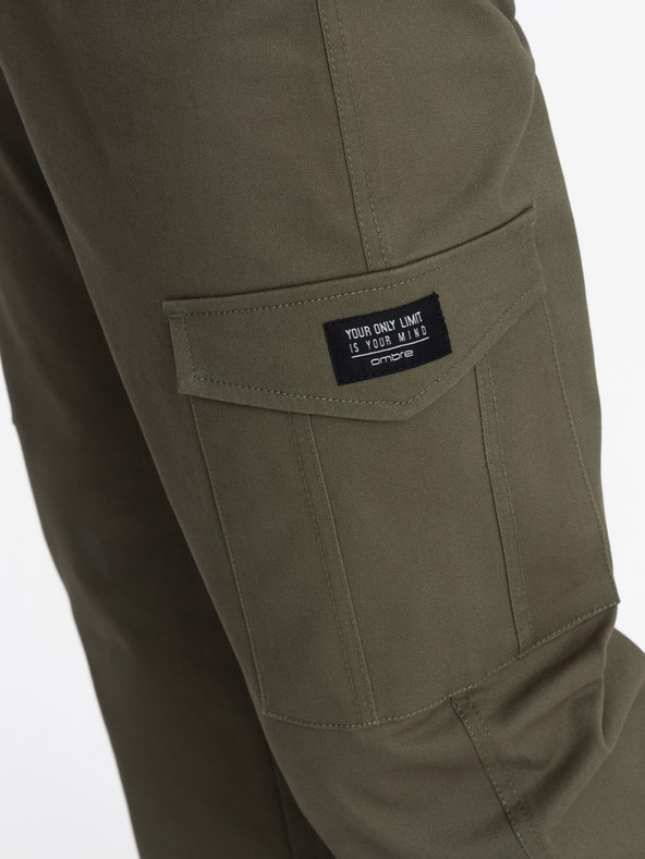 Ombre Clothing Temno zelene moške tovorne hlače Ombre Clothing