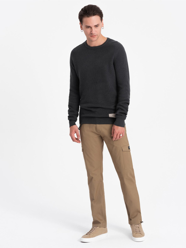 Ombre Clothing Rjave moške hlače Cargo Ombre oblačila