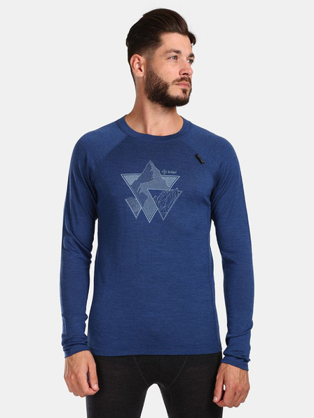 Kilpi Temno modra moška športna majica iz merino volne KILPI MAVORA TOP