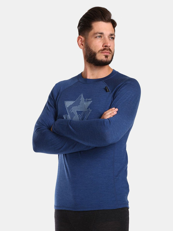 Kilpi Temno modra moška športna majica iz merino volne KILPI MAVORA TOP