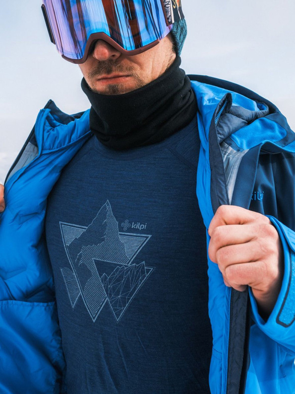 Kilpi Temno modra moška športna majica iz merino volne KILPI MAVORA TOP