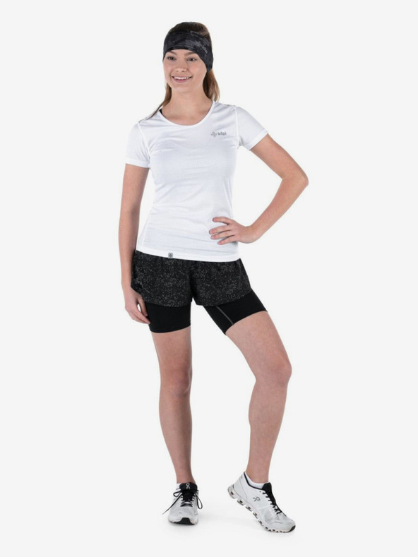 Kilpi Črne vzorčaste ženske tekaške hlače 2v1 Kilpi BERGEN