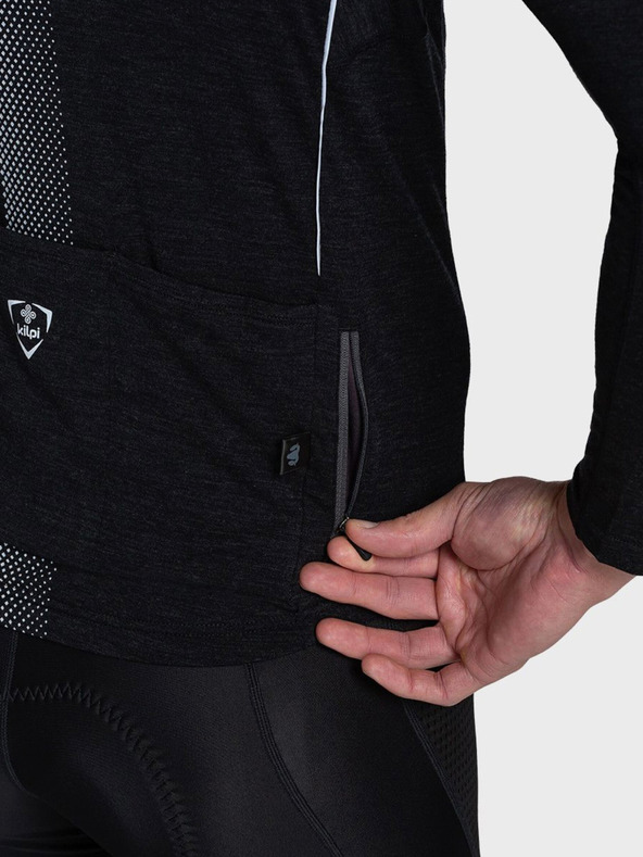 Kilpi Črna moška športna majica z zadrgo Kilpi SONET