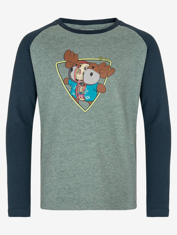 Kilpi Modro-zelena bombažna majica z dolgimi rokavi za dečke Kilpi SONIER