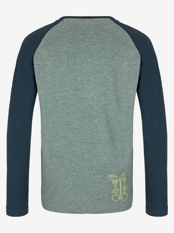 Kilpi Modro-zelena bombažna majica z dolgimi rokavi za dečke Kilpi SONIER