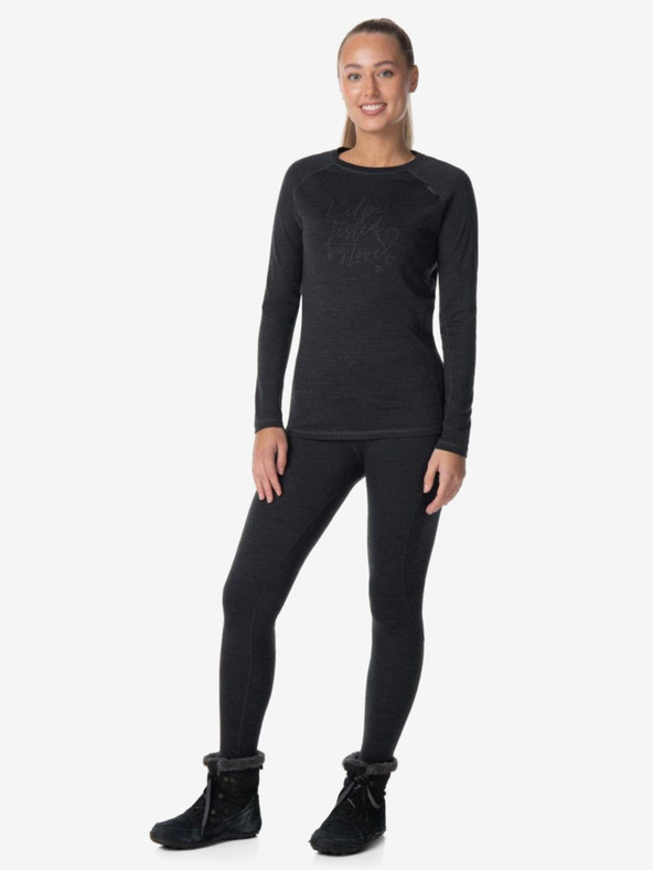 Kilpi Črne ženske termalne gamaše iz merino volne Kilpi MAVORA BOTTOM