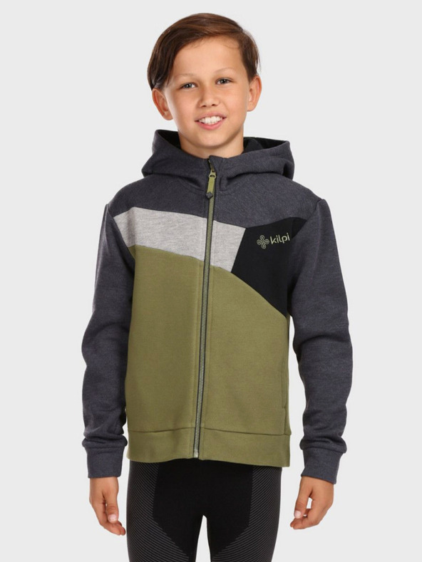 Kilpi KILPI PREDA sivo-zelena fantovska kapuca na zadrgo