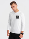 Ombre Clothing Bela moška majica s potiskom Ombre Clothing