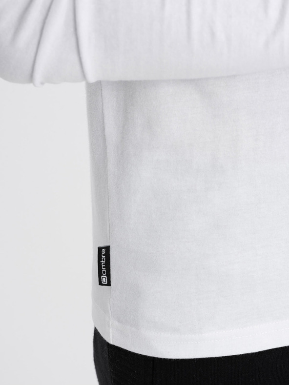 Ombre Clothing Bela moška majica s potiskom Ombre Clothing
