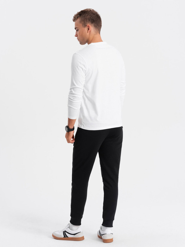 Ombre Clothing Bela moška majica s potiskom Ombre Clothing