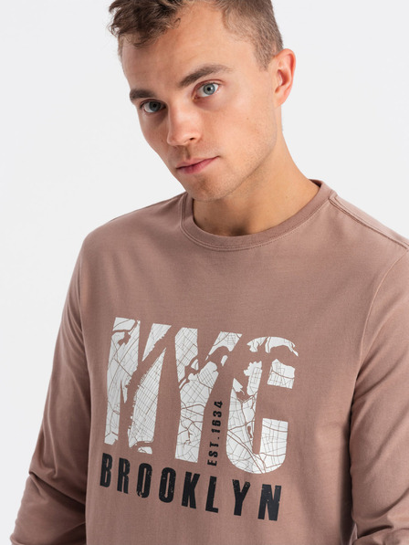 Ombre Clothing Rjava moška majica Ombre Clothing