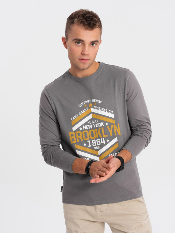 Ombre Clothing Siva moška majica Ombre oblačila