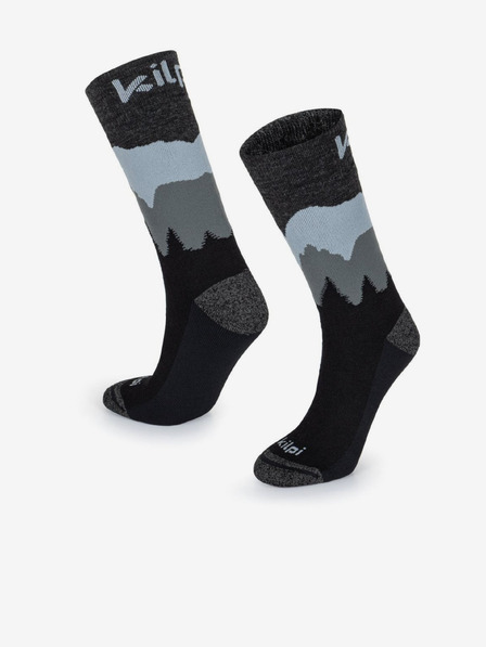Kilpi Črne unisex nogavice iz merino volne Kilpi NORS-U