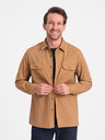 Ombre Clothing Rjava moška srajca Ombre Clothing