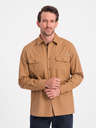 Ombre Clothing Rjava moška srajca Ombre Clothing