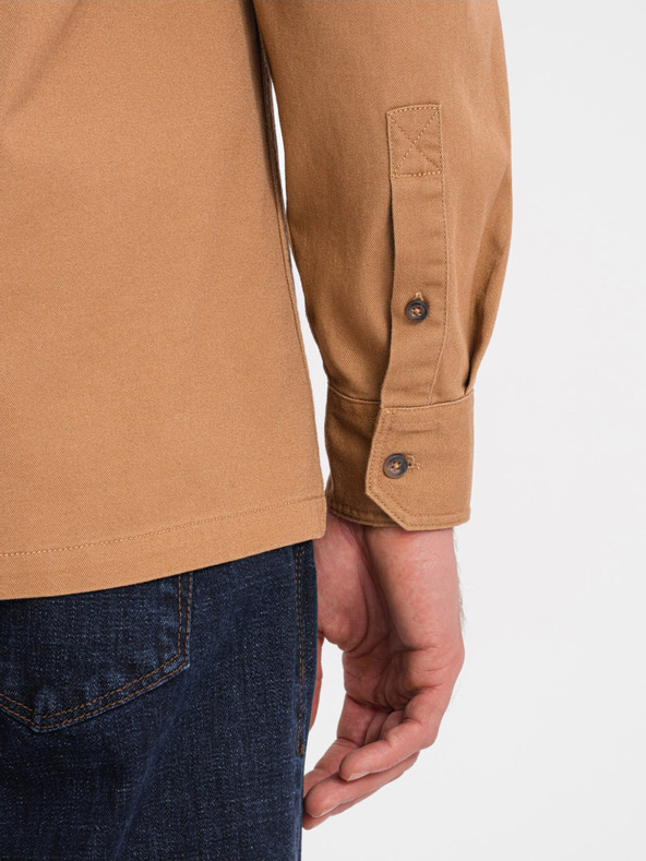 Ombre Clothing Rjava moška srajca Ombre Clothing