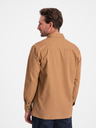 Ombre Clothing Rjava moška srajca Ombre Clothing