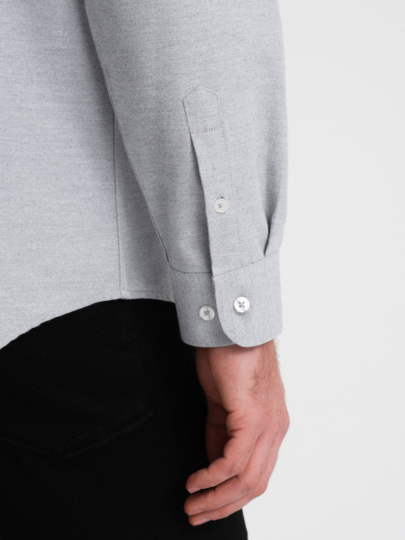 Ombre Clothing Svetlo siva moška srajca Ombre Clothing