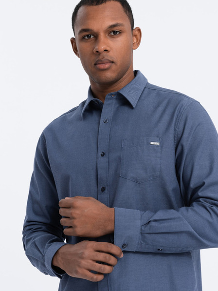 Ombre Clothing Temno modra moška srajca Ombre oblačila