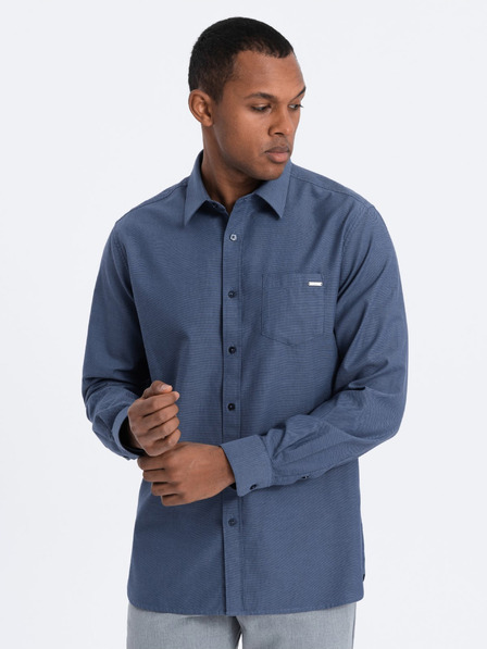 Ombre Clothing Temno modra moška srajca Ombre oblačila