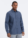 Ombre Clothing Temno modra moška srajca Ombre oblačila