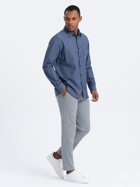 Ombre Clothing Temno modra moška srajca Ombre oblačila