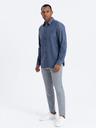 Ombre Clothing Temno modra moška srajca Ombre oblačila
