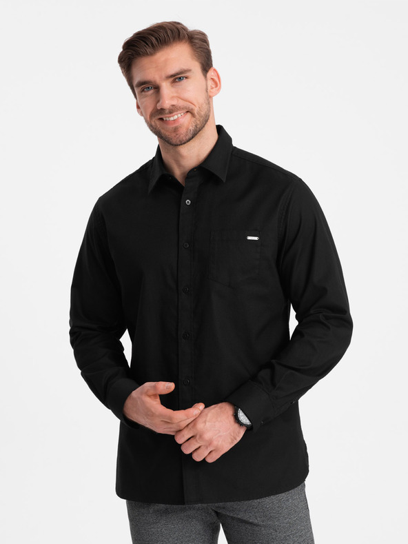 Ombre Clothing Črna moška srajca Ombre Clothing