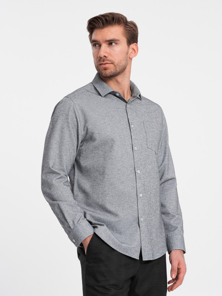 Ombre Clothing Svetlo siva moška srajca Ombre Clothing