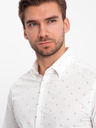 Ombre Clothing Bela moška srajca z vzorcem by Ombre Clothing