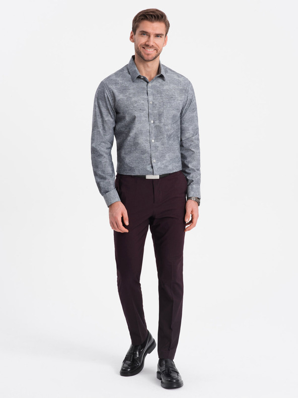 Ombre Clothing Siva moška srajca z vzorcem Ombre Clothing