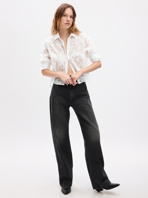 GAP Čipkovaná crop košeľa GAP