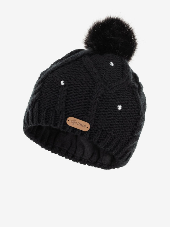Kilpi Črna ženska modna kapa s pompom Kilpi LADY-W