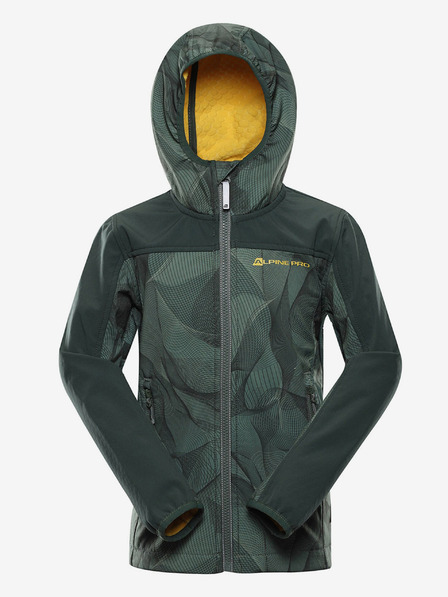 ALPINE PRO Temno zelena otroška softshell jakna ALPINE PRO Hooro