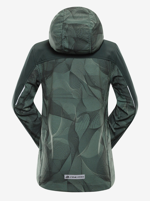 ALPINE PRO Temno zelena otroška softshell jakna ALPINE PRO Hooro
