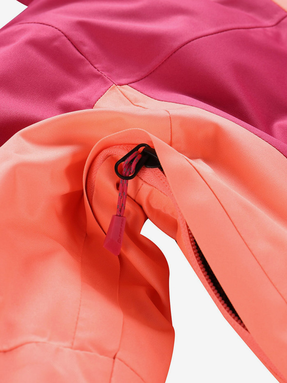 ALPINE PRO Oranžno-rožnata dekliška smučarska jakna z membrano PTX ALPINE PRO Reamo