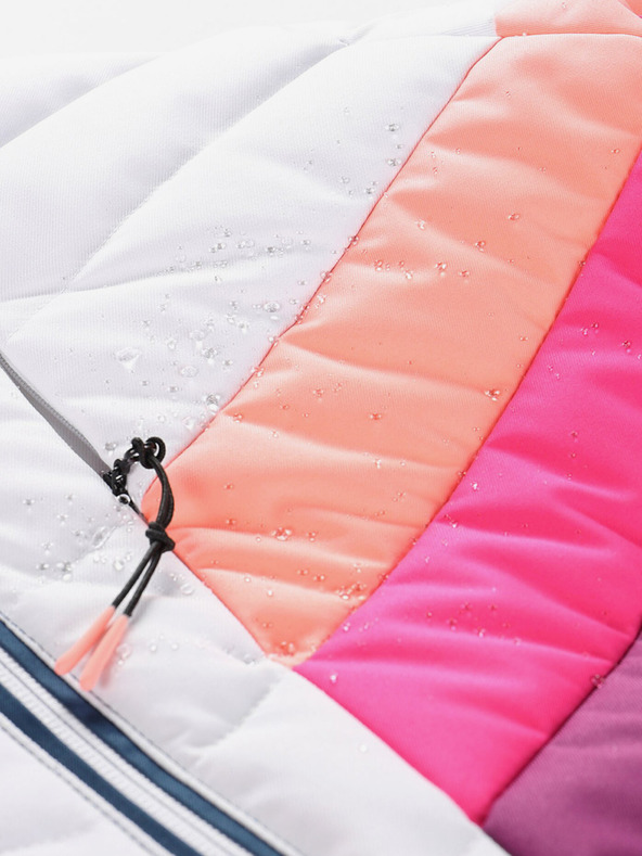 ALPINE PRO Modro-bela ženska smučarska jakna s puhom in membrano PTX ALPINE PRO Feedra